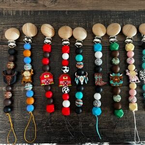 Colorful Beaded Pacifier Clips